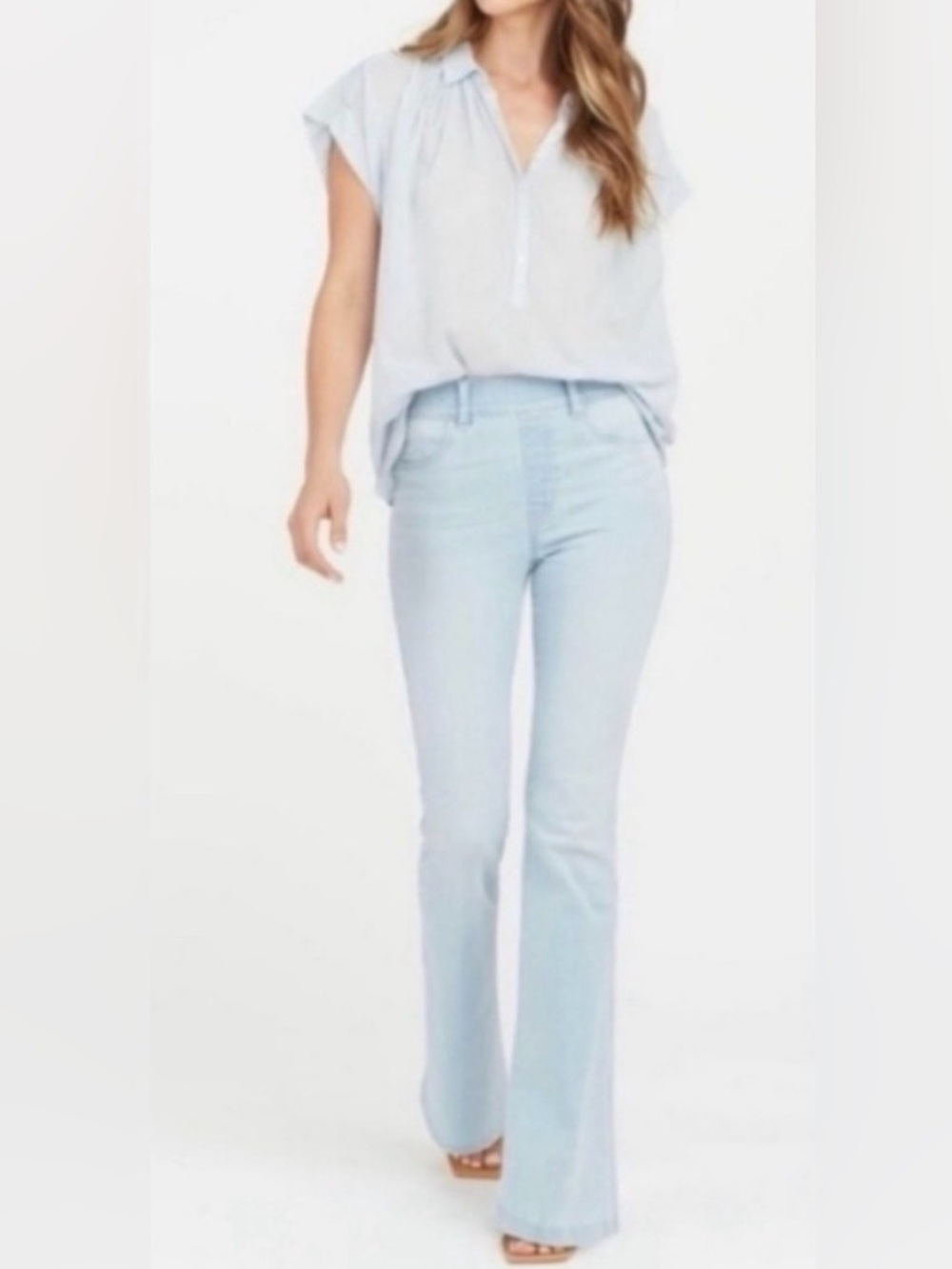SPANX Light Blue Flare Jeans, Size XS